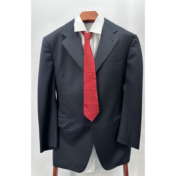 Canali 3‎ Buttons Wool Jacket Coat dark charcoal 56R made in Italy Dark Navy - Picture 3 of 16